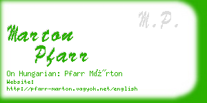 marton pfarr business card